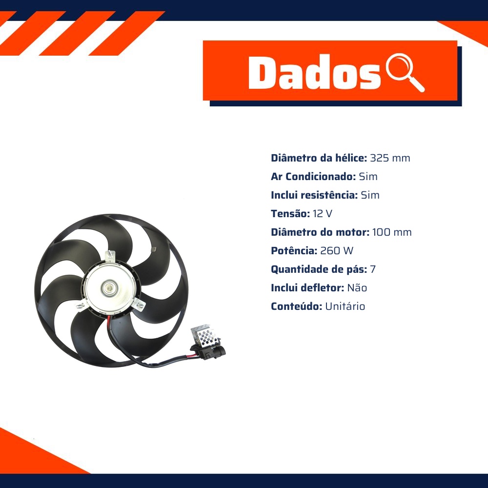 Eletroventilador 12V 260W para Chevrolet CLASSIC - Gauss - GE1079