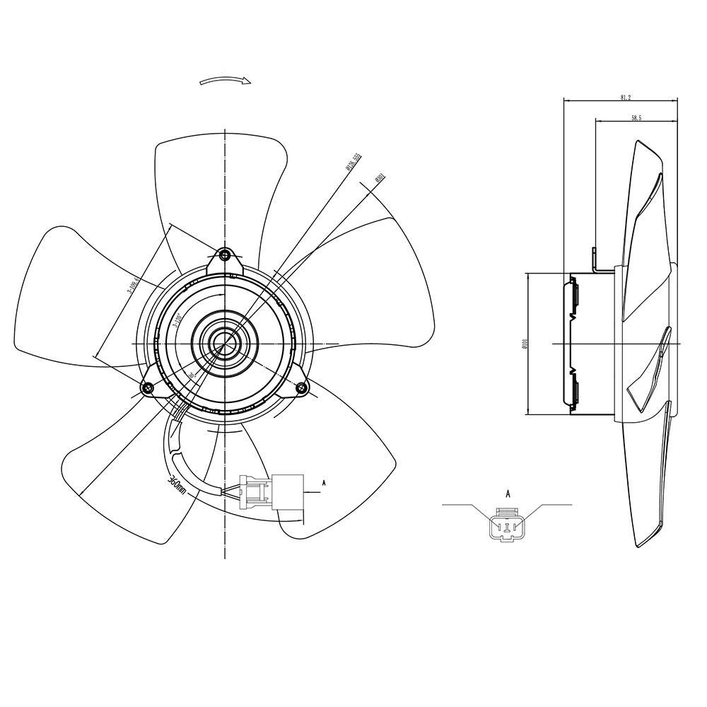 Eletroventilador 12V 130W para Honda Civic - Gauss - GE1049
