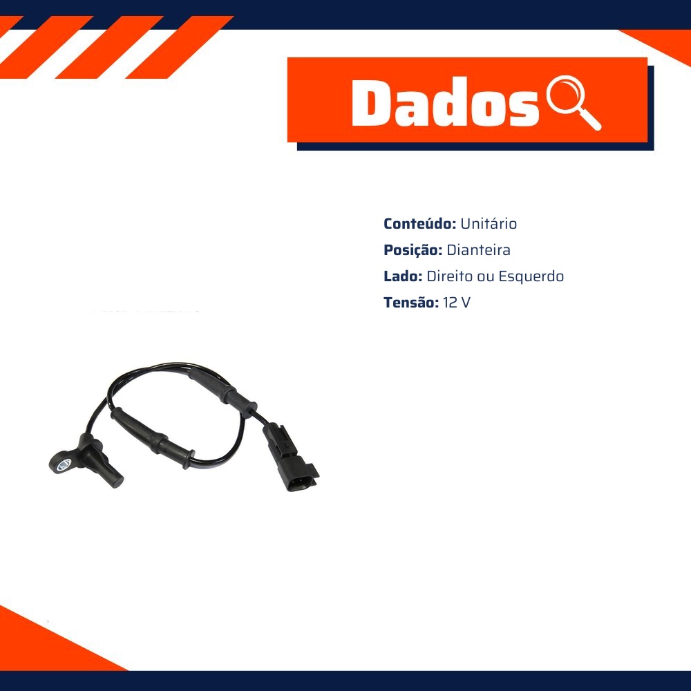 Sensor de Freio ABS Dianteiro - Gauss - GS2015