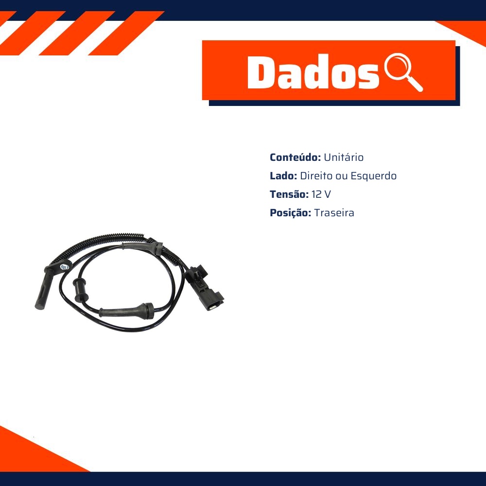 Sensor de Freio ABS Traseiro - Gauss - GS2014