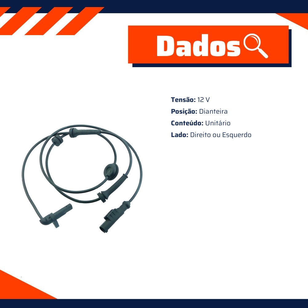 Sensor de Freio ABS Dianteiro - Gauss - GS2966