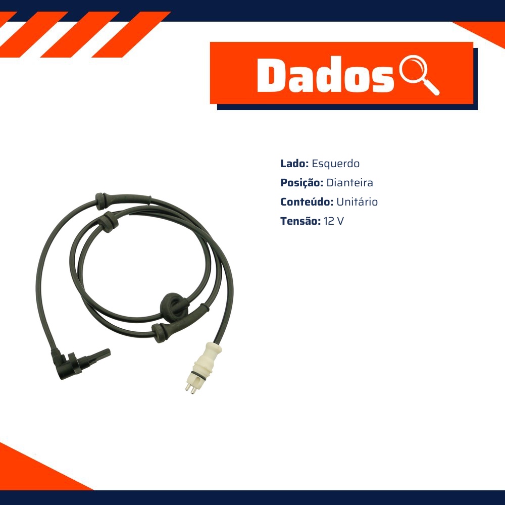Sensor de Freio ABS Dianteiro Esquerdo - Gauss - GS2102