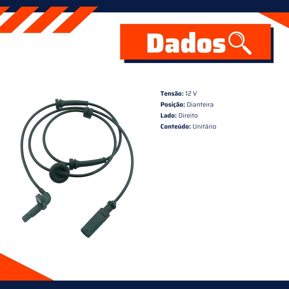 Sensor de Freio ABS Dianteiro Direito - Gauss - GS2976