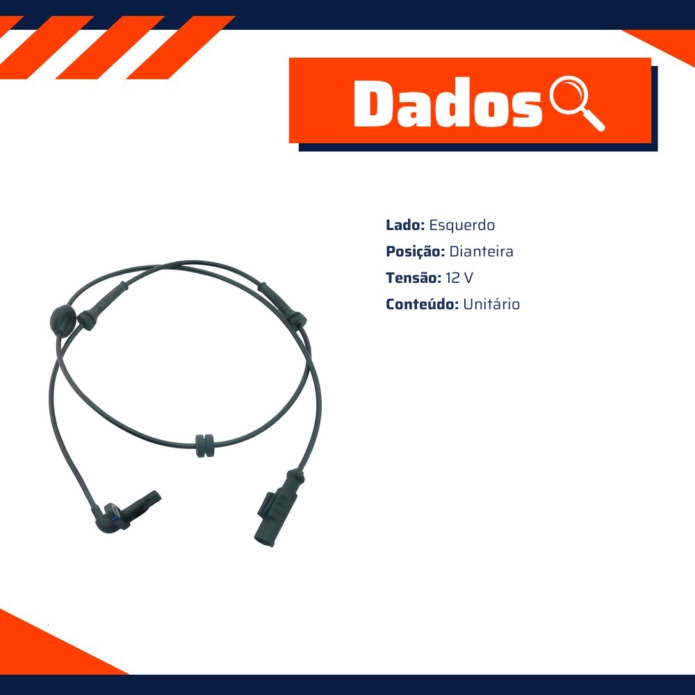 Sensor de Freio ABS Dianteiro Esquerdo - Gauss - GS2977