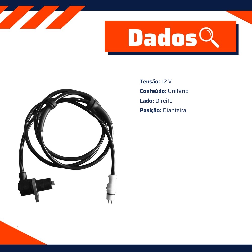 Sensor ABS Dianteiro Direito para Fiat Ducato e Iveco Daily 70C16 - Gauss - GS2673