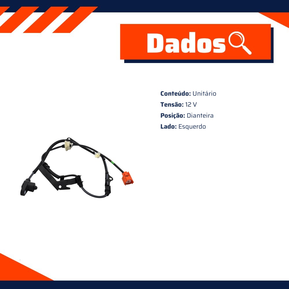 Sensor ABS Dianteiro Esquerdo para Honda Accord e Civic - Gauss - GS2030
