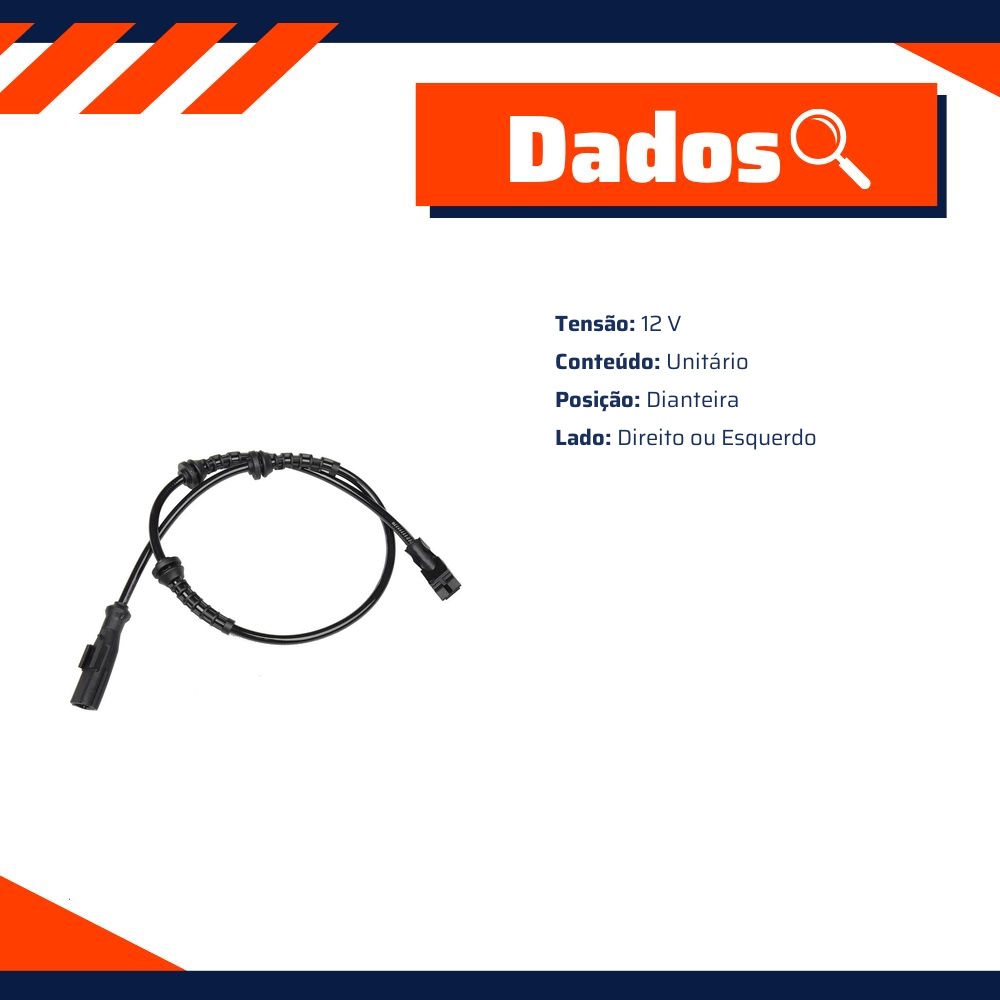 Sensor de Freio ABS Dianteiro - Gauss - GS2922