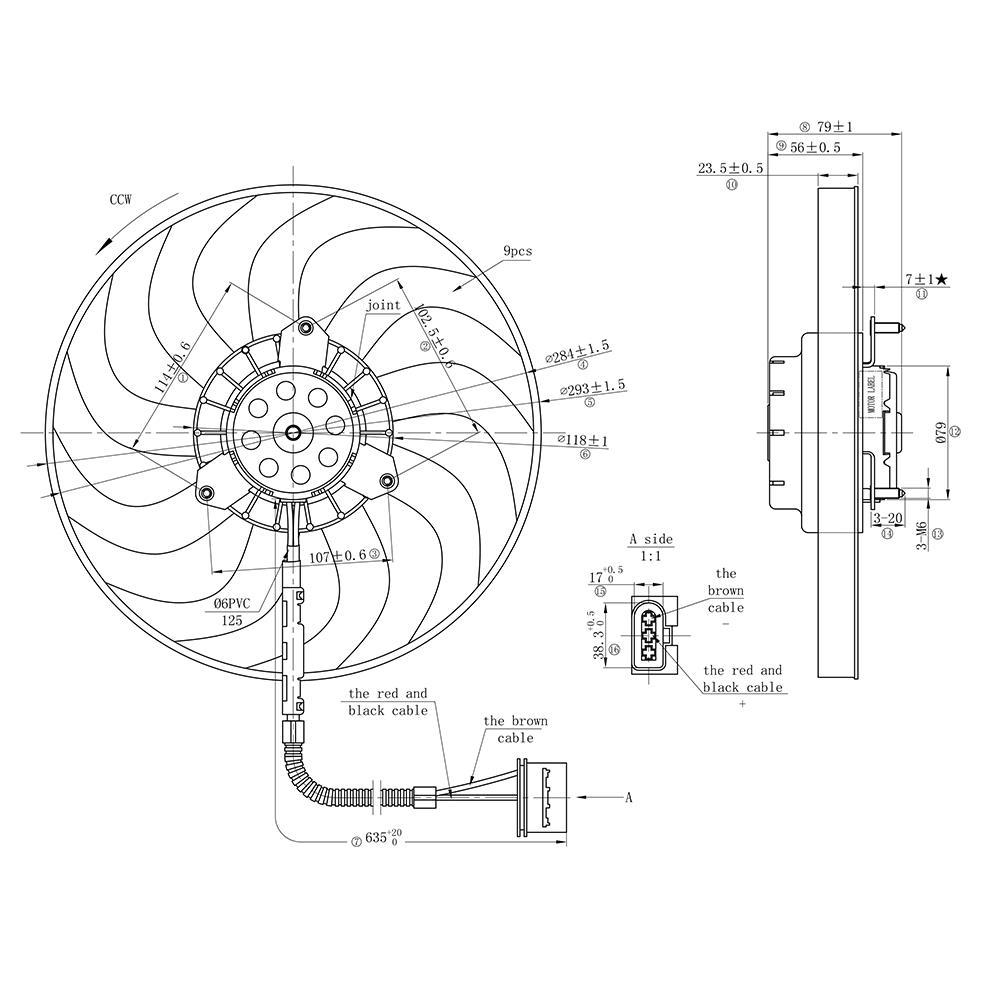 Eletroventilador 12V 55W para Volkswagen Golf - Gauss - GE1022