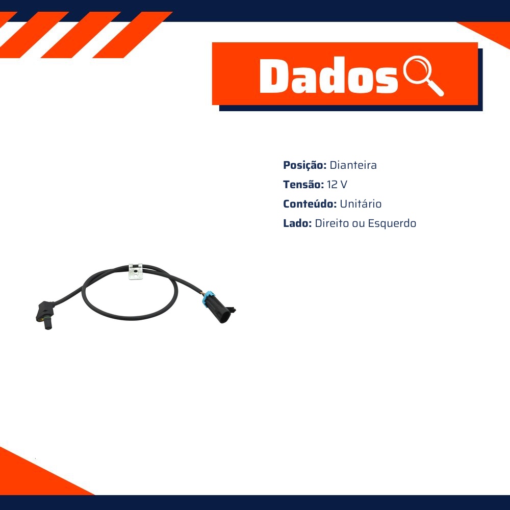 Sensor ABS Dianteiro Direito ou Esquerdo para Chevrolet Blazer e S10 - Gauss - GS2480