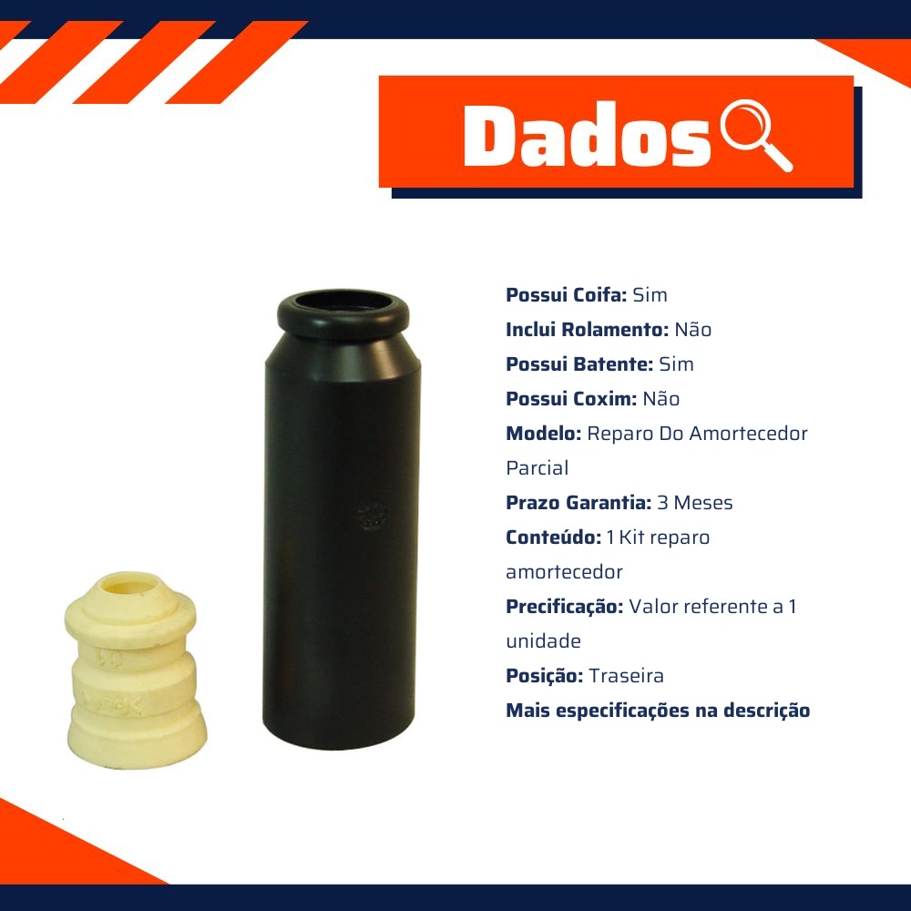 Kit Reparo Amortecedor Traseiro para Toyota Corolla e Fielder - Cofap - KSC22202S