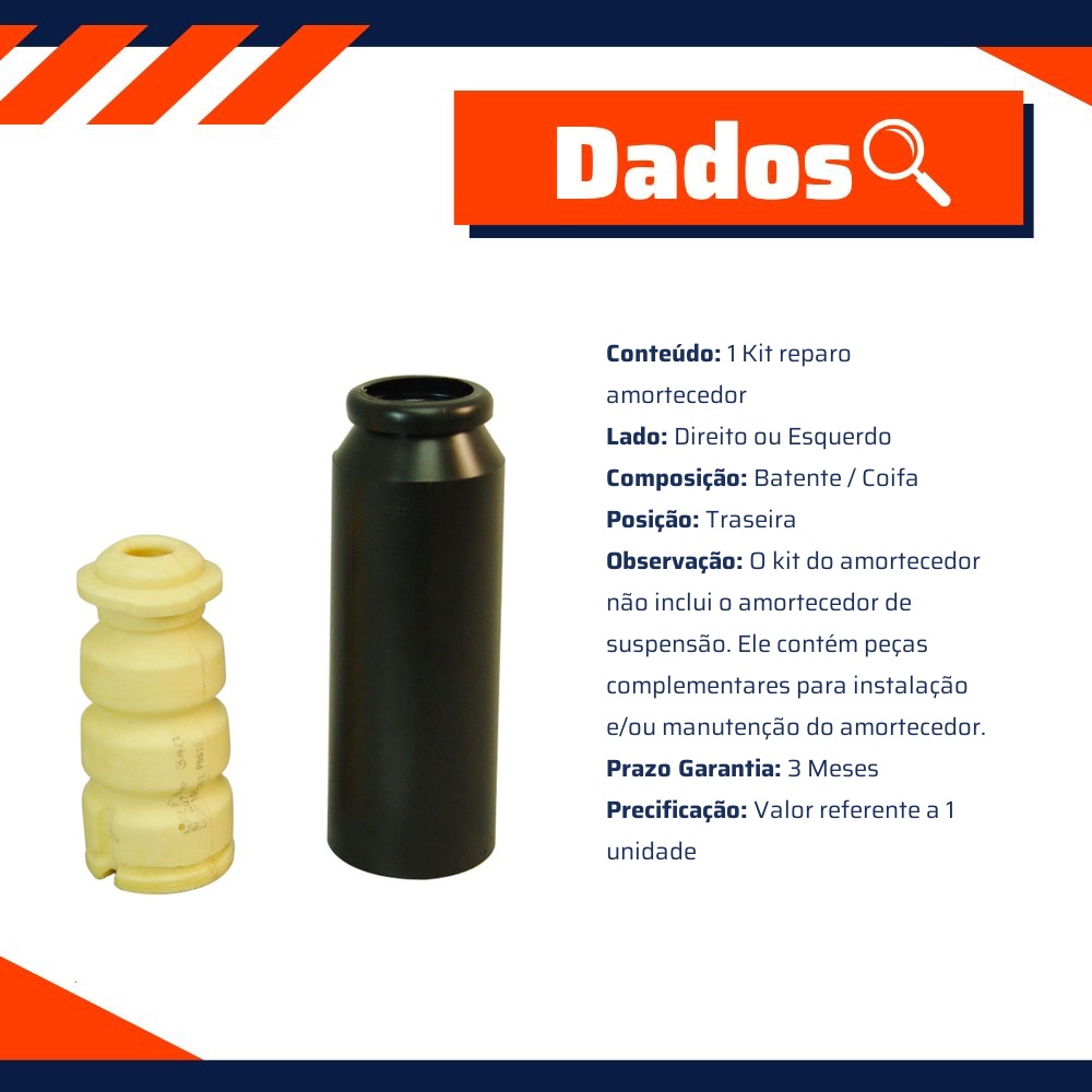Kit Reparo Amortecedor Traseiro para Renault CLIO e CLIO SEDAN - Cofap - KSC18103S