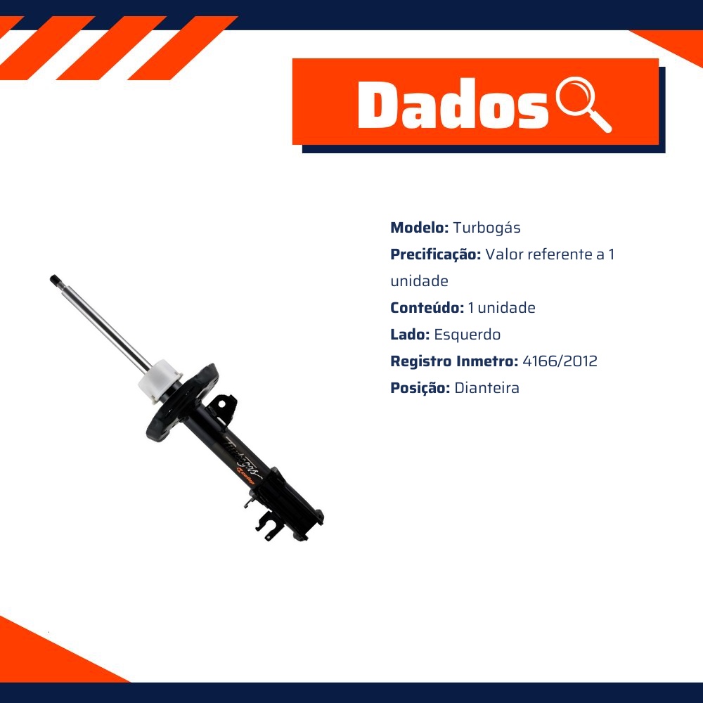 Amortecedor Dianteiro Esquerdo da Suspensão para FIAT Grand Siena e Palio - Cofap - GP32867