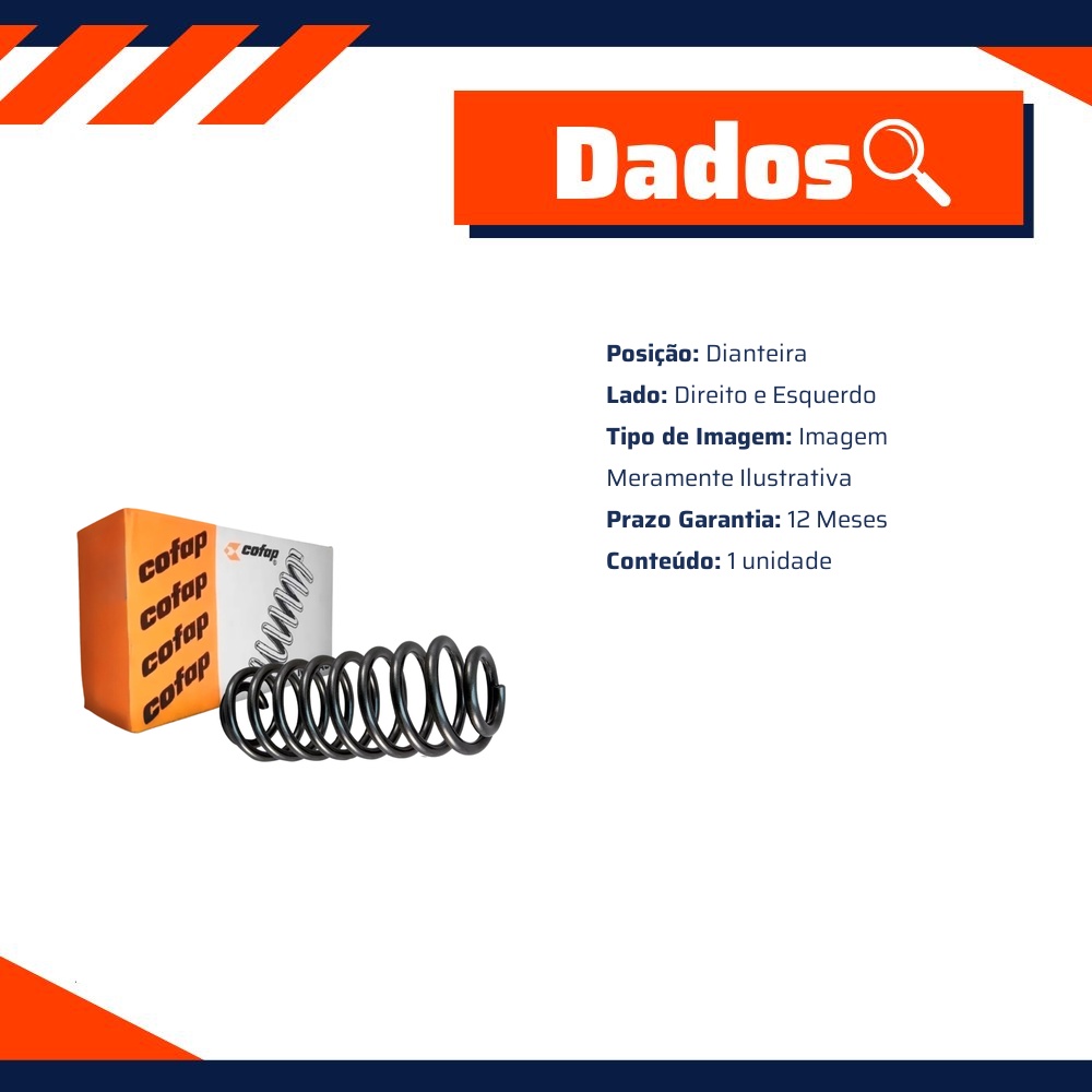 Mola Suspensão Dianteira 1 Unid para Honda Civic - Cofap - MC.EHON01
