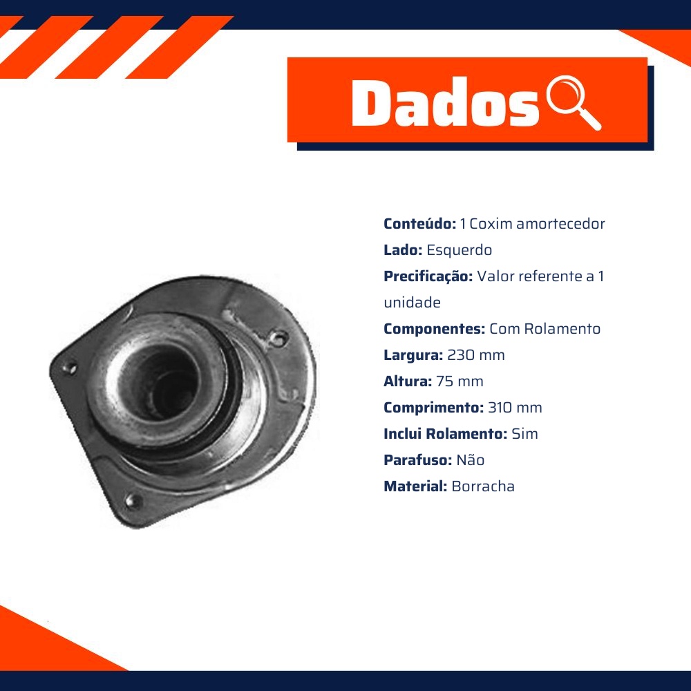 Coxim Superior Amortecedor Dianteiro Esquerdo - Cofap - CXC03115