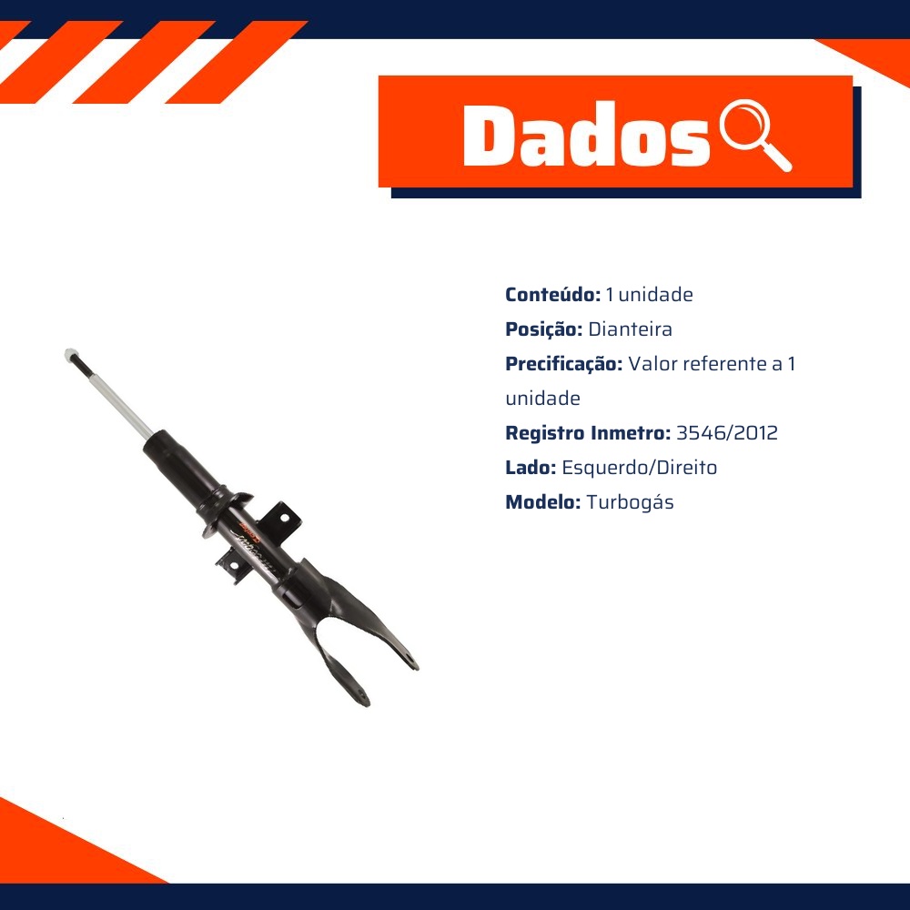Amortecedor Dianteiro Direito ou Esquerdo da Suspensão para Volkswagen Amarok - Cofap - GL13685