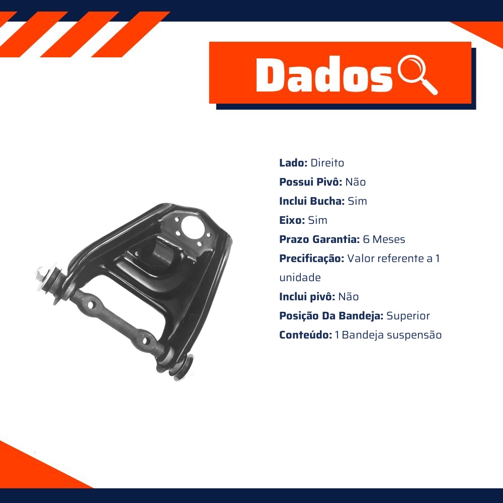 Bandeja Suspensão Dianteira / Superior Direita Com Bucha - Cofap - BJC04034M