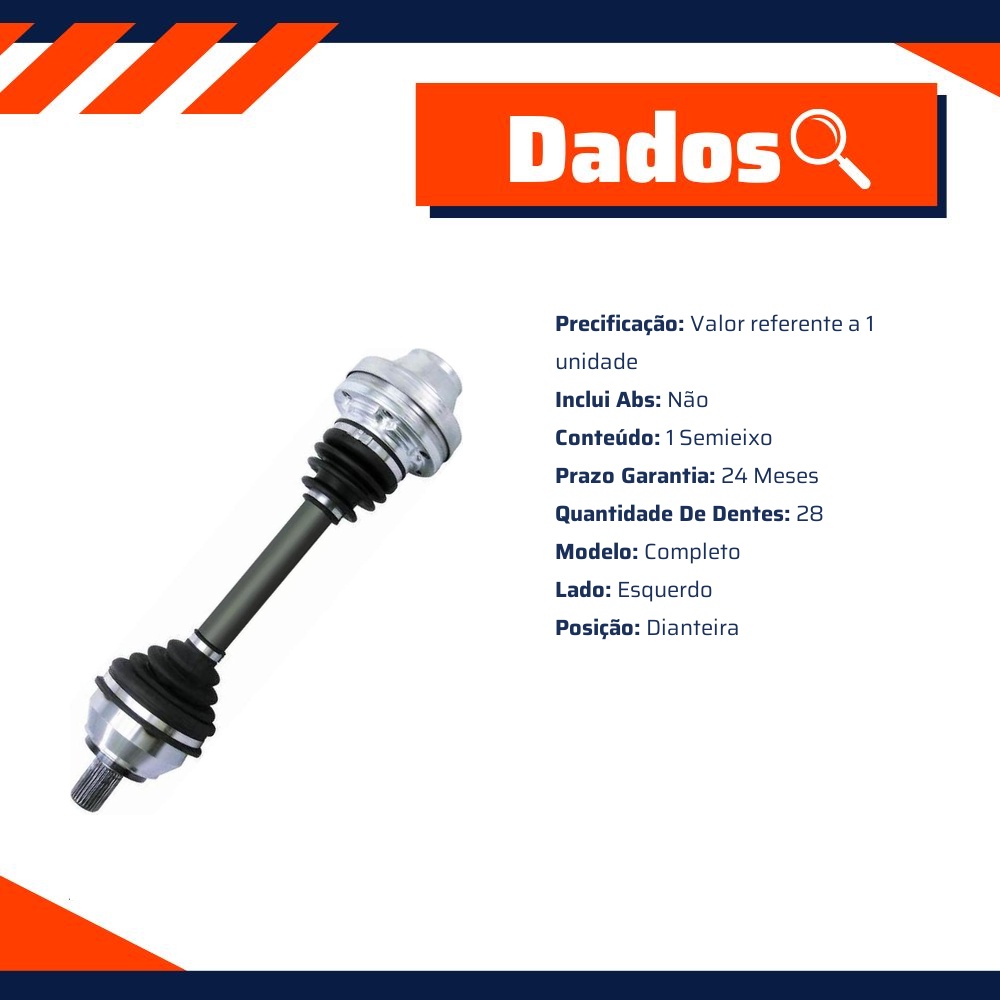 Semieixo Dianteiro para Volkswagen Amarok - Cofap - SEC01405
