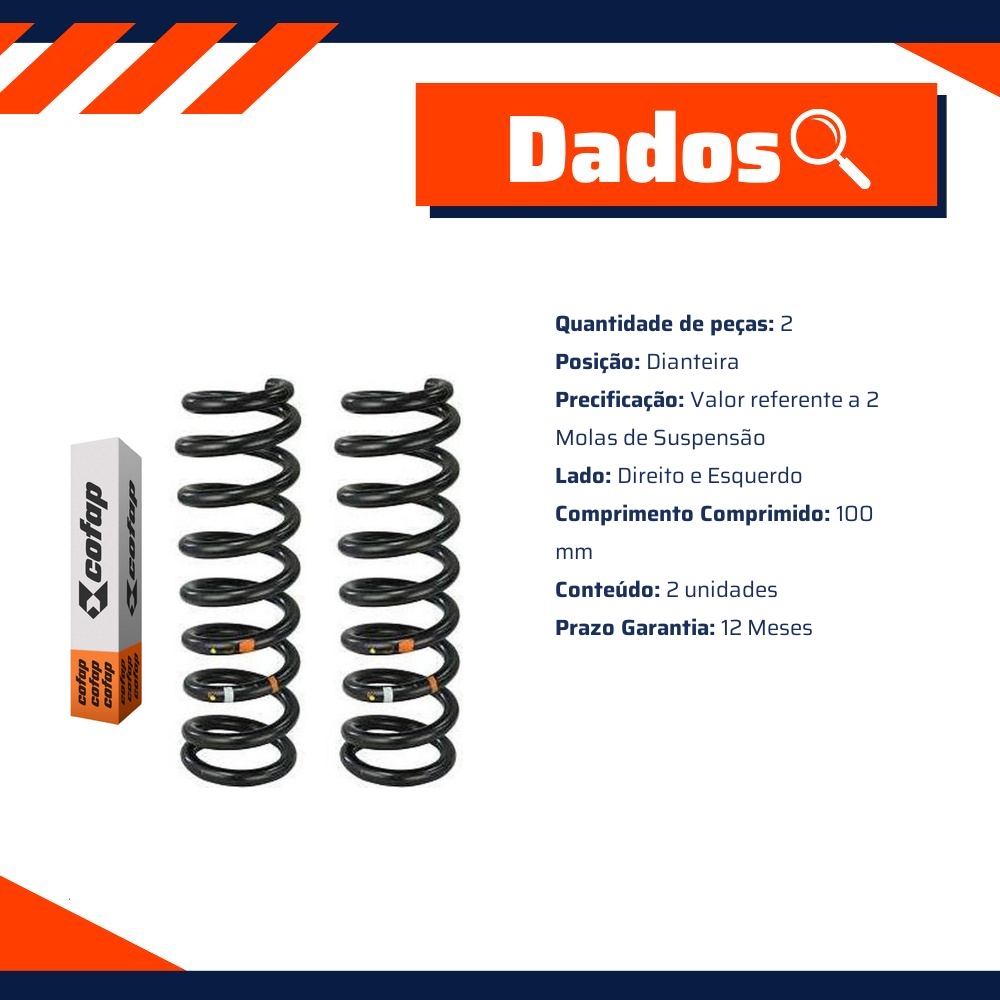 Par Mola Suspensão Dianteira para Chevrolet S10 - Cofap - MC.ECHE125