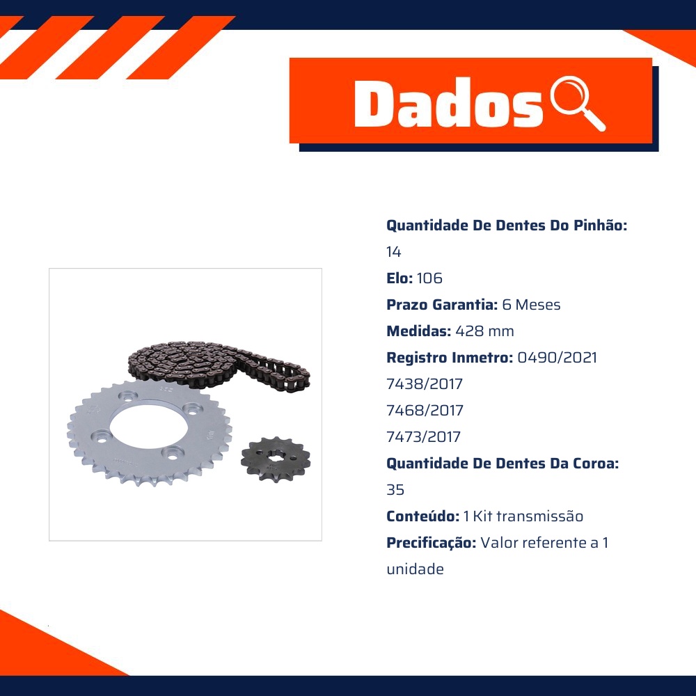 Kit Transmissão para Honda Pop 100 - Cofap - TMC410009