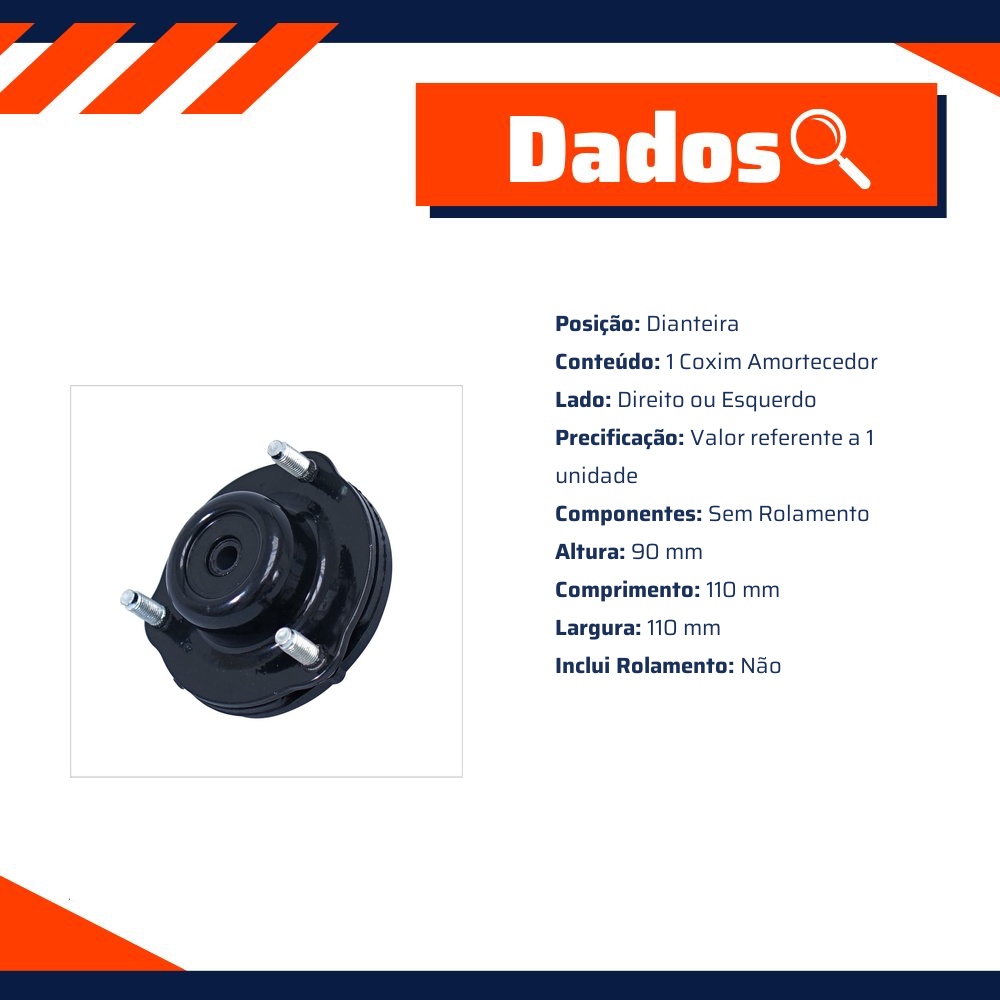 Coxim Amortecedor Dianteiro Superior para Toyota Hilux - Cofap - CXC22101