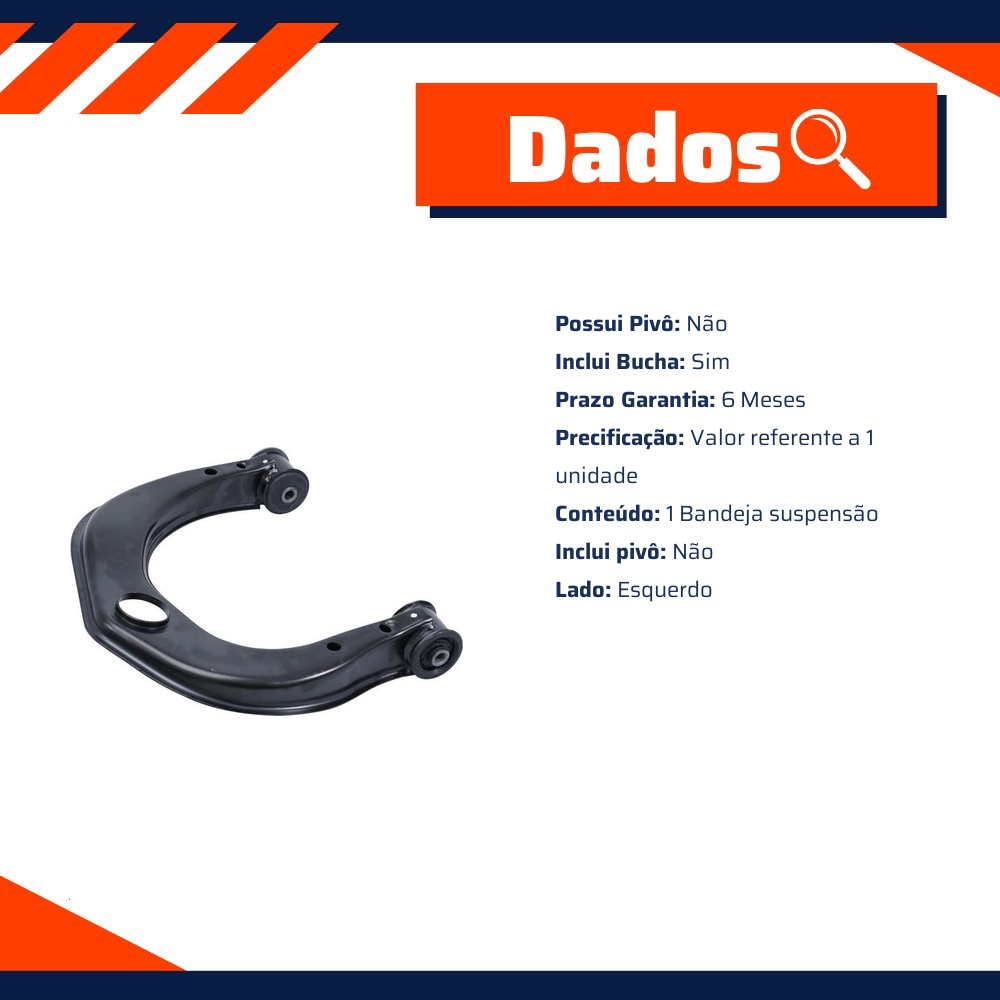 Bandeja Suspensão Dianteira Superior Esquerda com Bucha para Volkswagen Amarok - Cofap - BJC01053M
