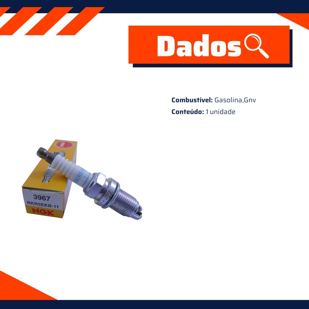 Vela de Ignição para Toyota Hilux SW4 - NGK - BKR5EKB11