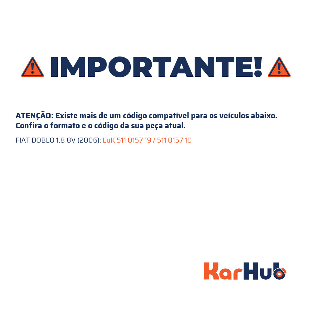 Cilindro Mestre de Embreagem para Fiat Doblo - LuK - 511 0157 19