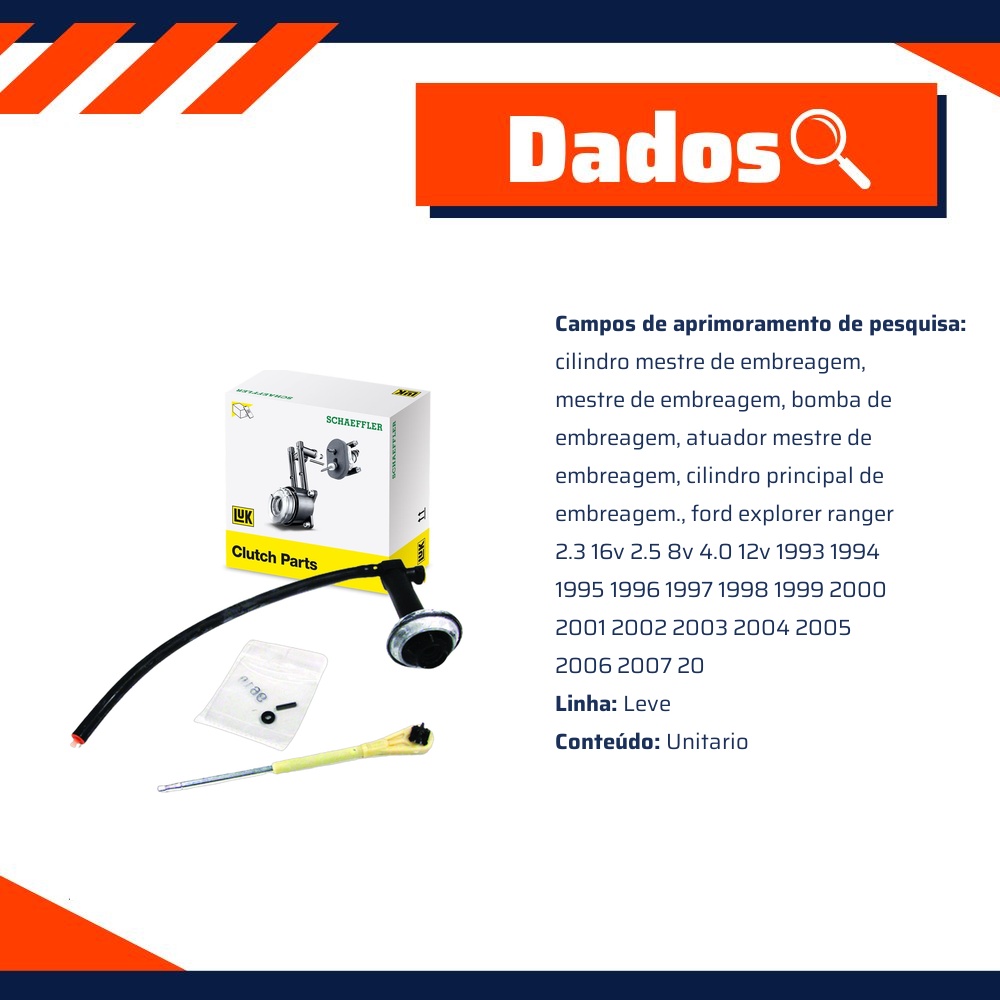 Cilindro Mestre de Embreagem para Ford Explorer e Ranger - LuK - 511 0289 10