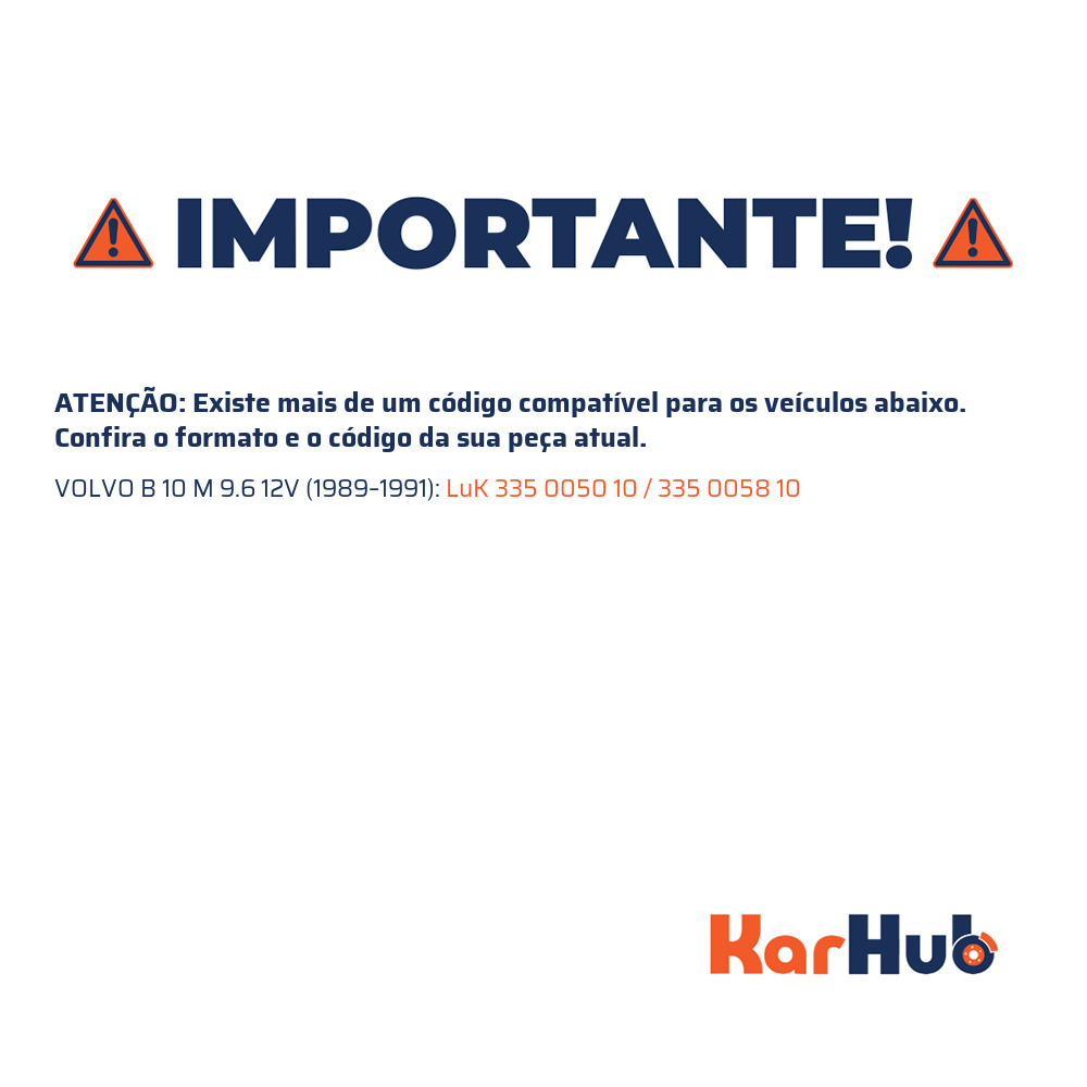 Disco de Embreagem para Volvo B 10 M - LuK - 335 0050 10