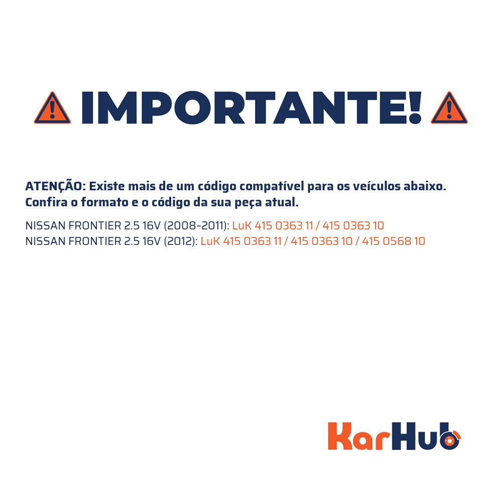 Volante do Motor para Nissan Frontier - LuK - 415 0363 11