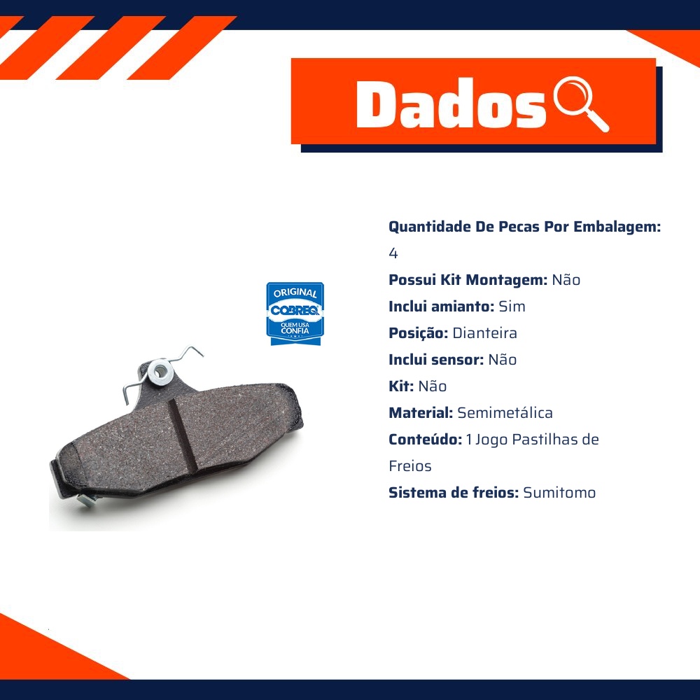 Pastilha de Freio Dianteira para Toyota RAV4 - Cobreq - N-1454
