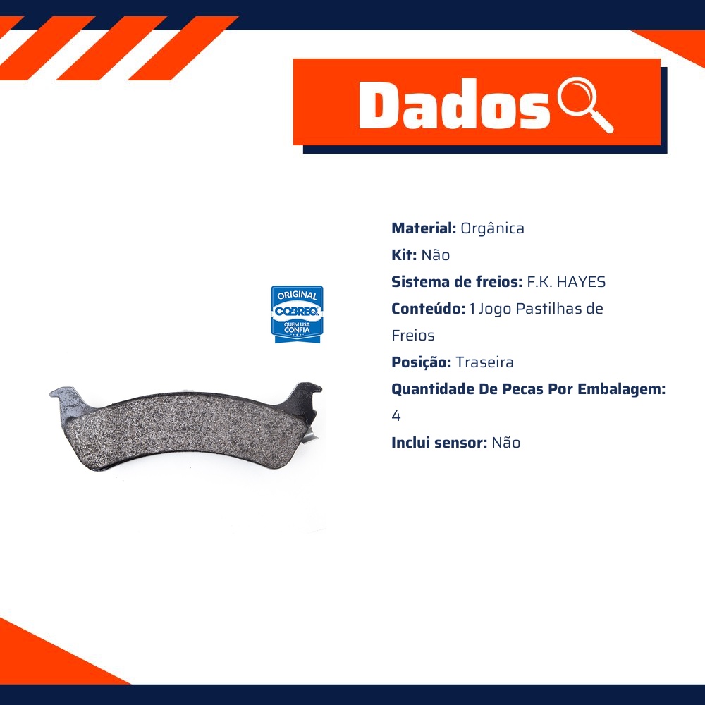 Pastilha de Freio Traseira para Ford Explorer - Cobreq - N-174
