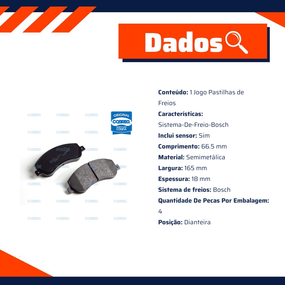 Pastilha de Freio Dianteira para Volkswagen Amarok - Cobreq - N-293
