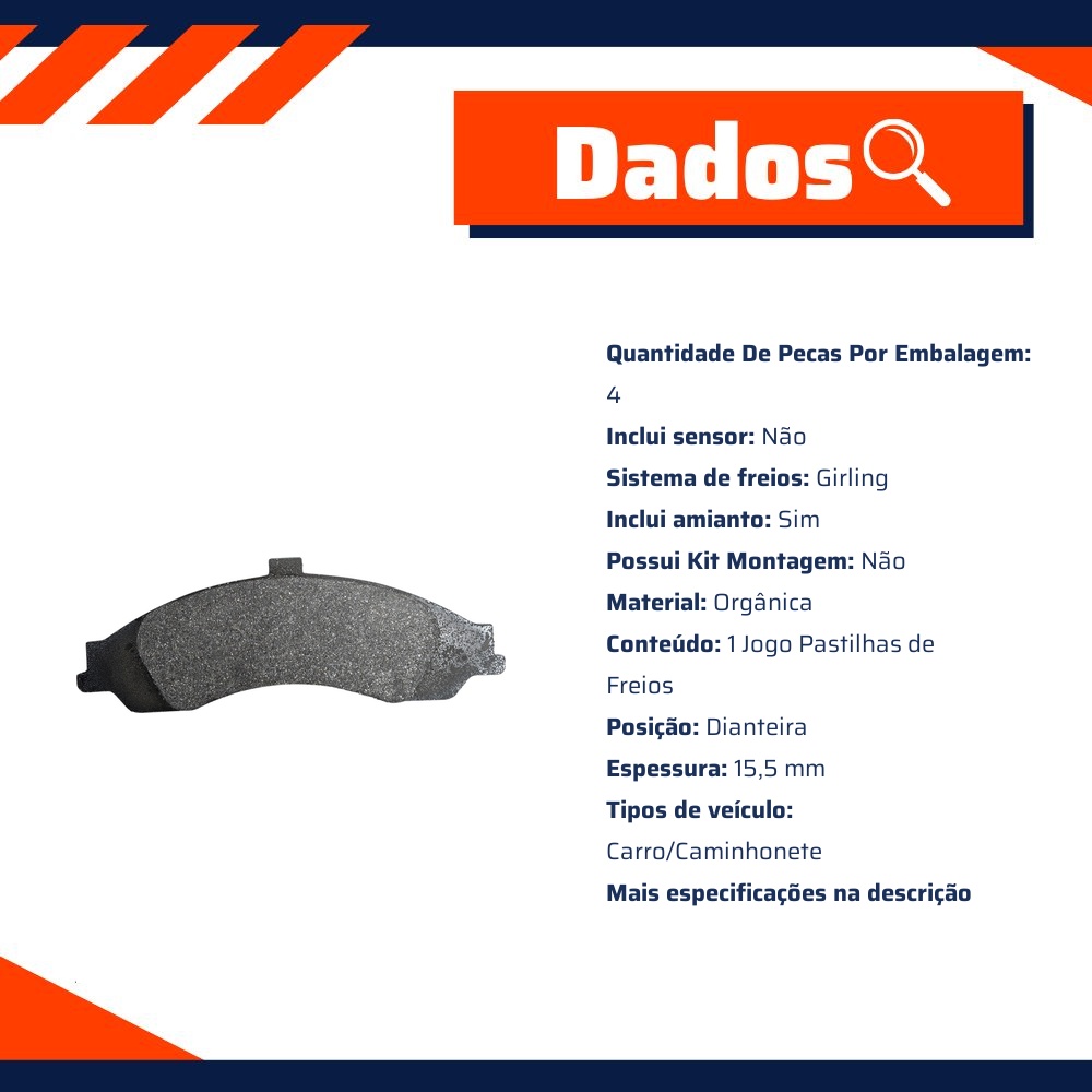 Pastilha de Freio Dianteira para Chevrolet Omega - Cobreq - N-363