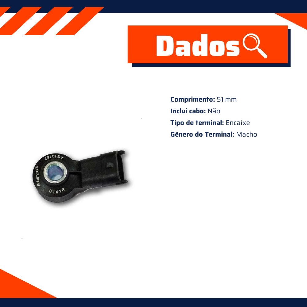 Sensor de Detonação - Delphi - AS10157