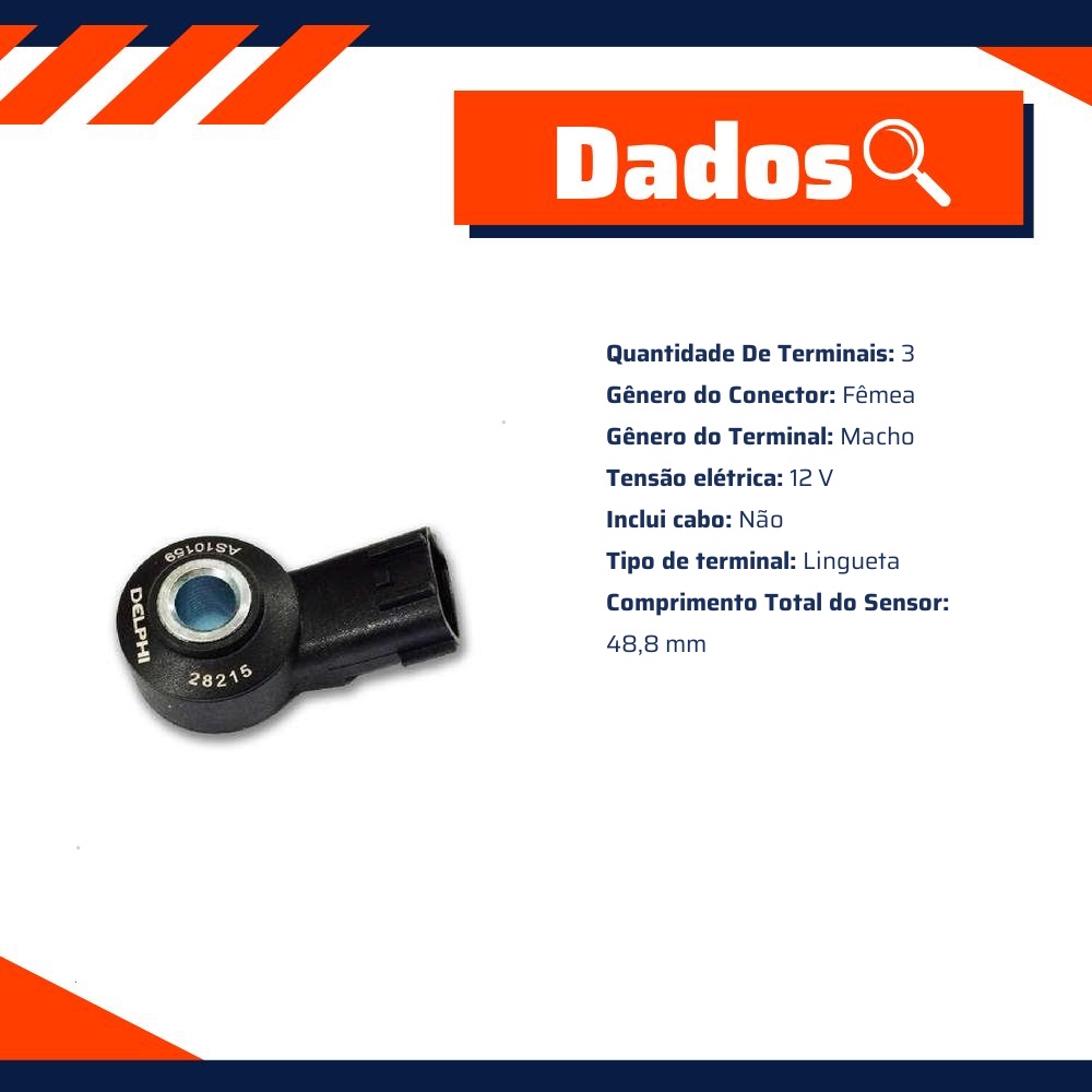 Sensor de Detonação - Delphi - AS10159