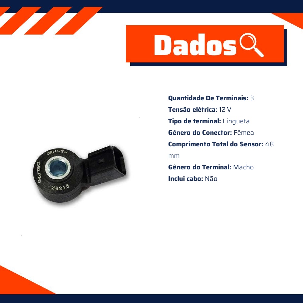 Sensor de Detonação - Delphi - AS10160