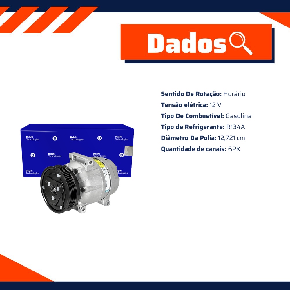 Compressor de Ar Condicionado para Renault Megane e Scenic - Delphi - CS20054