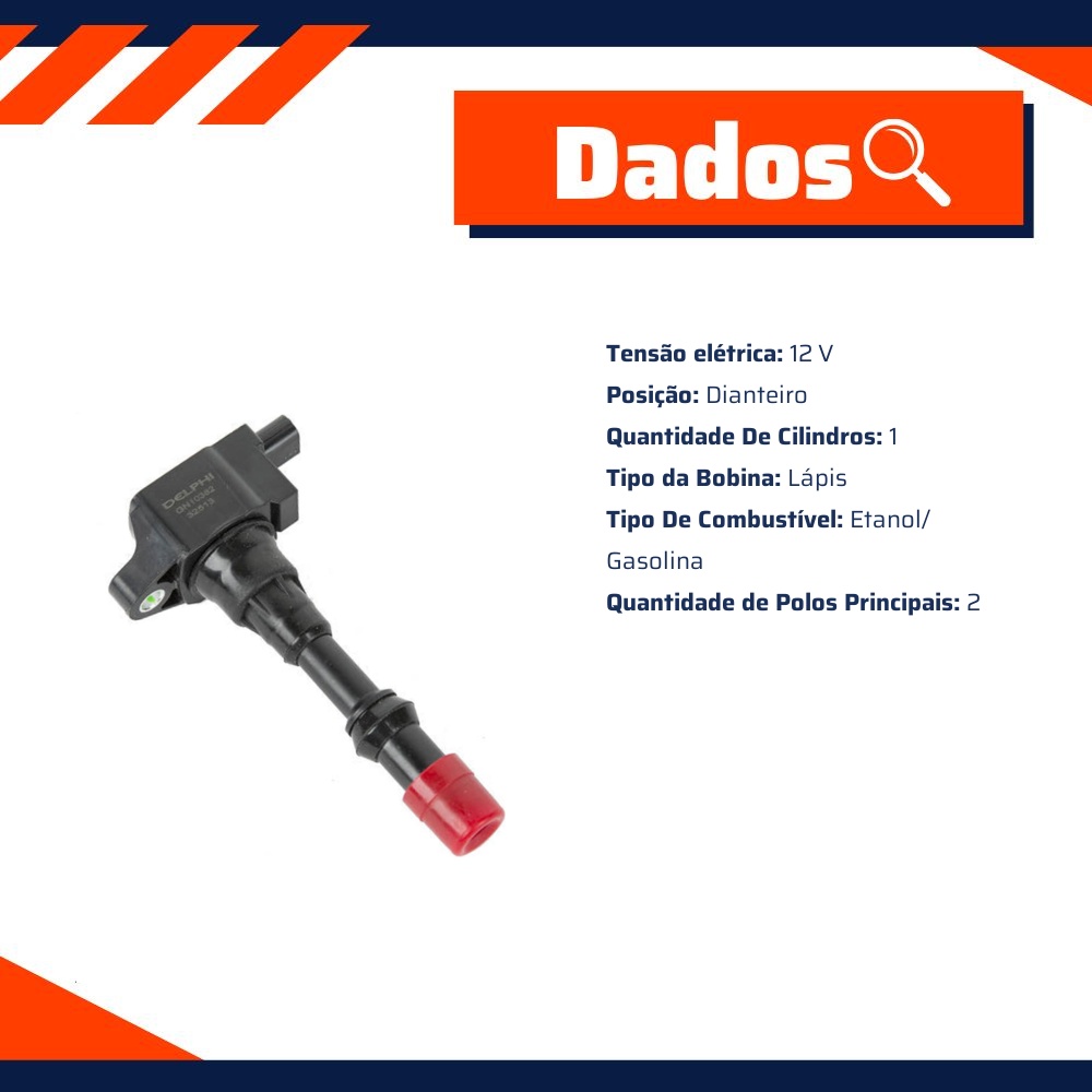 Bobina de Ignição para Honda FIT - Delphi - GN10382