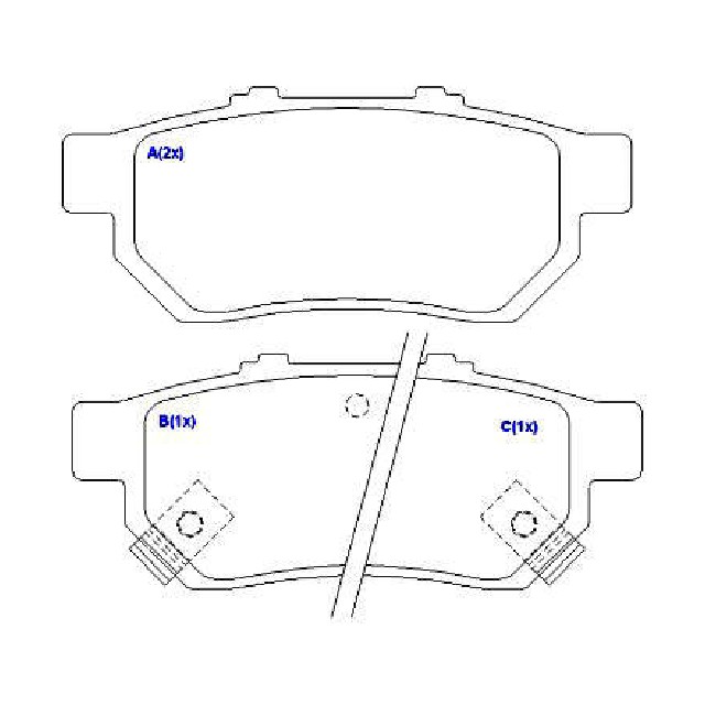 Jogo de Pastilhas de Freio Traseira para Honda Civic e FIT - Syl - 1259