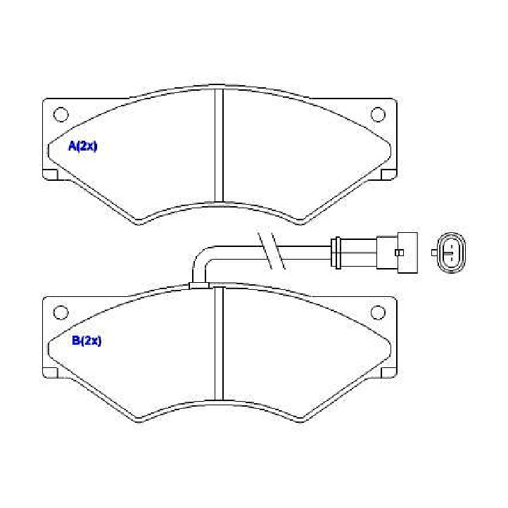 Jogo de Pastilhas de Freio Dianteira para Iveco Daily 60.12 e Daily 70.12 - Syl - 1271