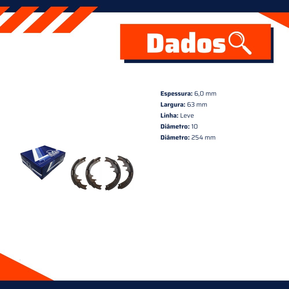 Sapata de Freio para Ford Ranger - Syl - 203104