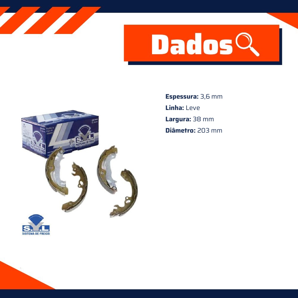 Sapata de Freio para Ford Focus - Syl - 203108
