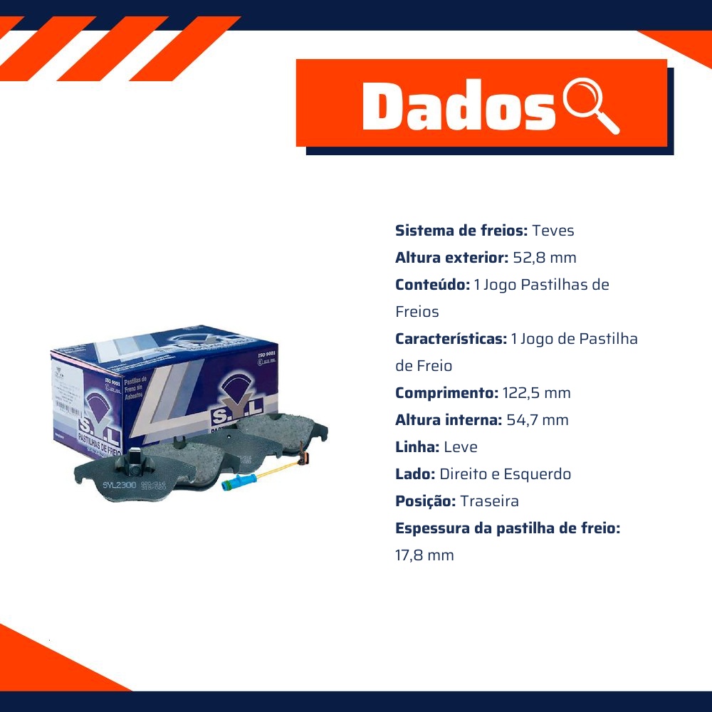 Jogo Pastilhas de Freio - Syl - 2300