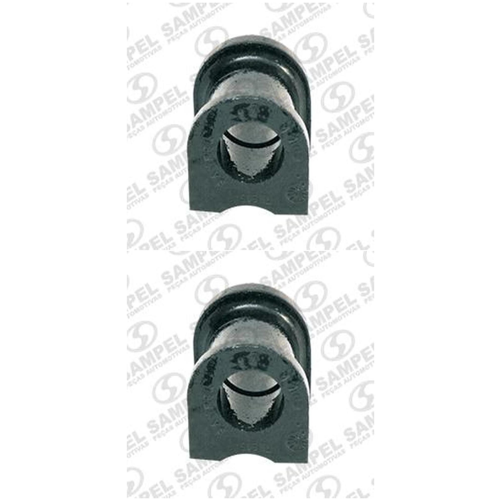 Par Bucha Da Barra Estabilizadora Dianteira (Preto) (Furo Ø 18,5 Mm) - Sampel - 1102