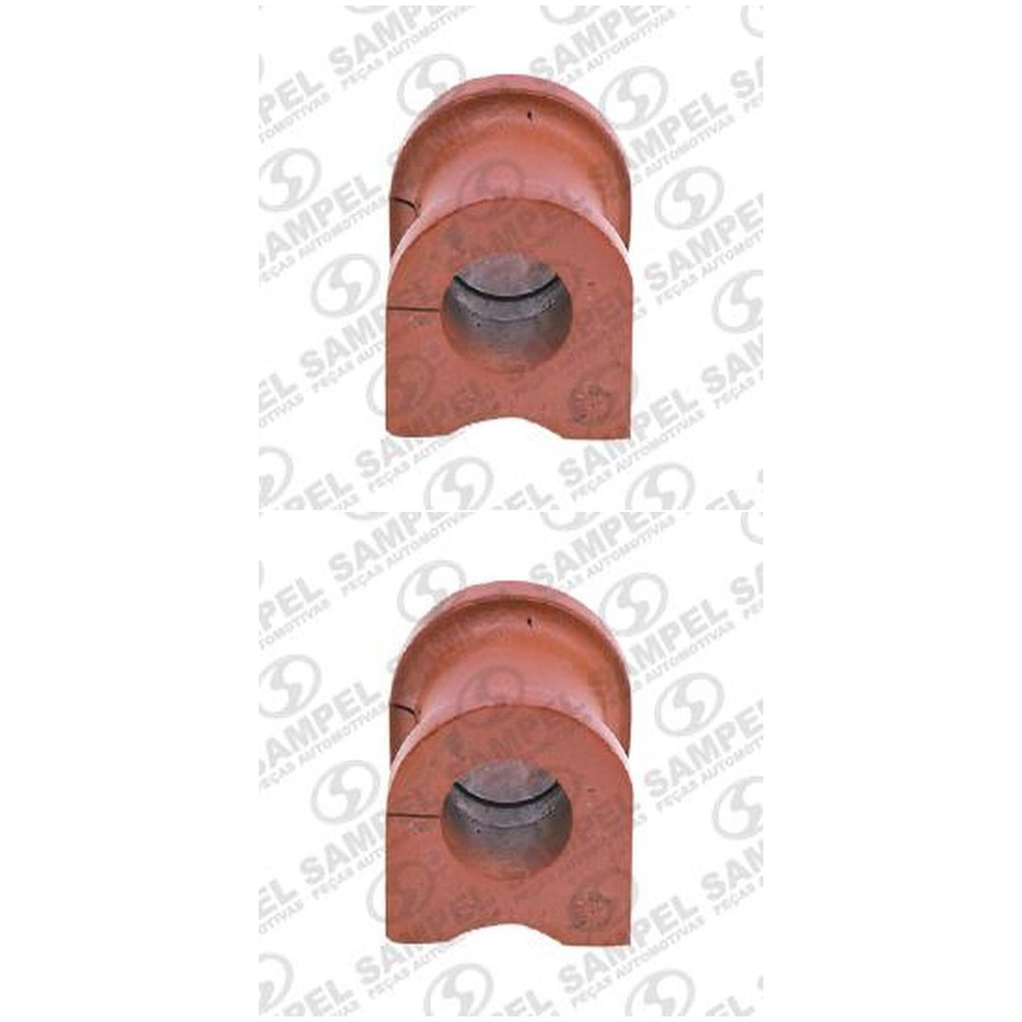 Par Bucha Da Barra Estabilizadora Dianteira (Vermelha) (Furo Ø 17,8 Mm) - Sampel - 1100