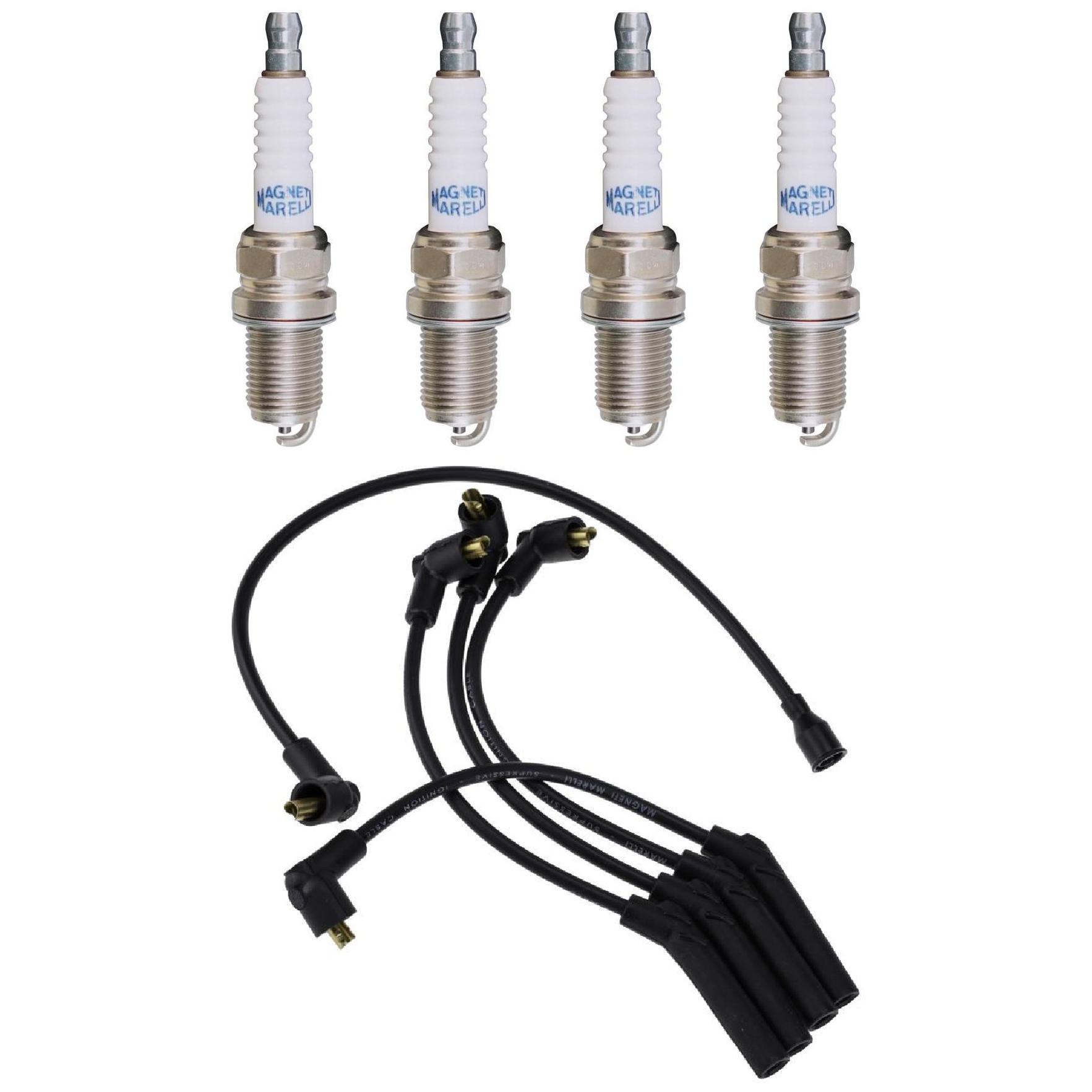 Kit 4 Vela Ignição V-Form e Cabo - Magneti Marelli - CVMF2902 / F5RFMM
