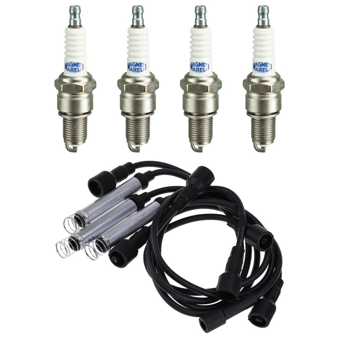 Kit 4 Vela Ignição V-Form e Cabo - Magneti Marelli - CVMG6702 / F5RFMM
