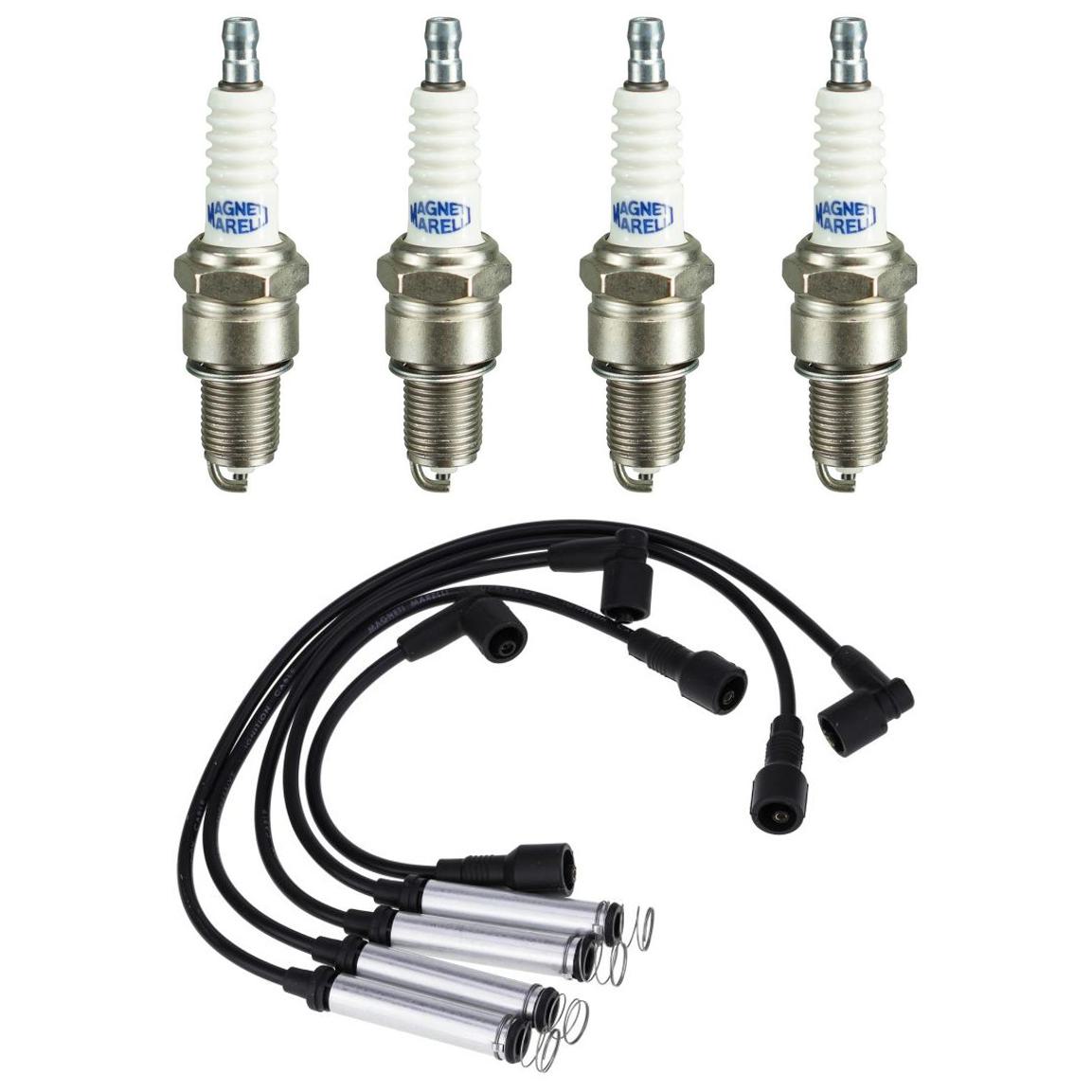 Kit 4 Vela Ignição V-Form e Cabo - Magneti Marelli - CVMG6902 / F5RFMM