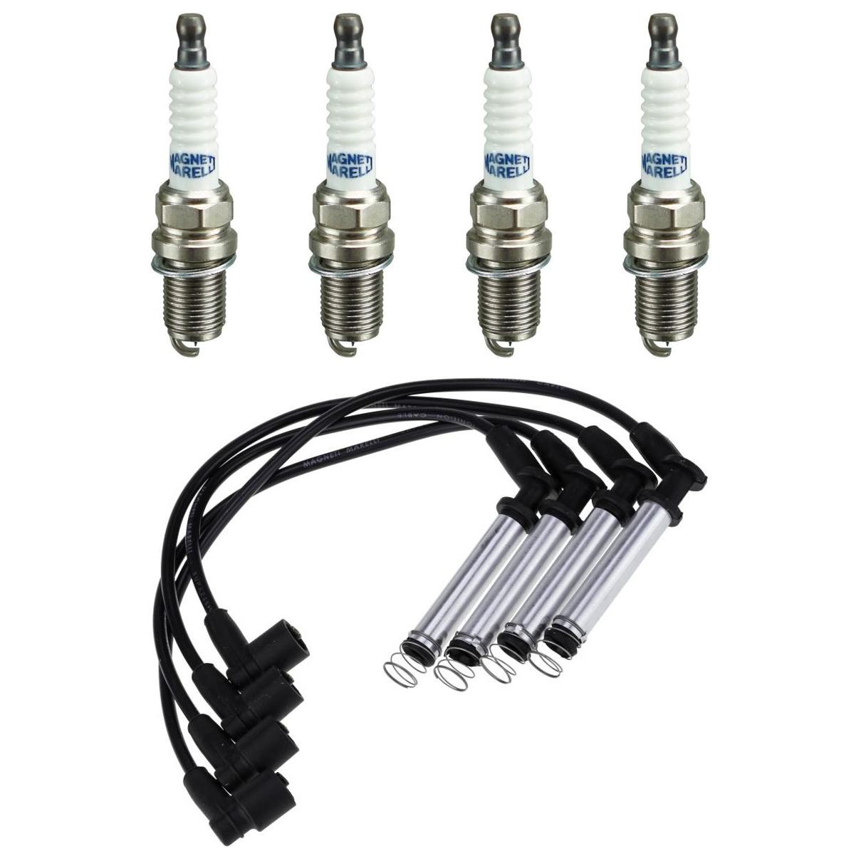 Kit 4 Vela Ignição V-Form e Cabo - Magneti Marelli - CVMG7202 / F5RFMM